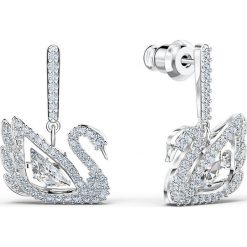 Swarovski - Kolczyki Dancing Swan. Szare kolczyki damskie Swarovski, z kryształem. Za 549,90 zł.