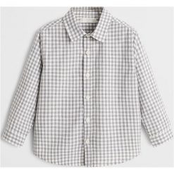 Mango Kids - Koszula dziecięca (80 - 104) Shirby. Brązowe koszule chłopięce z bawełny, klasyczne, długie. Za 59,90 zł.