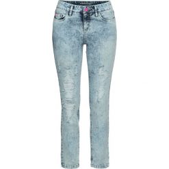 Dżinsy SKINNY bonprix niebieski "bleached”. Niebieskie jeansy damskie bonprix. Za 99,99 zł.