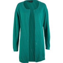 Sweter bez zapięcia bonprix dymny szmaragdowy. Niebieskie swetry damskie bonprix, bez wzorów, bez rękawów, bez kaptura. Za 49,99 zł.