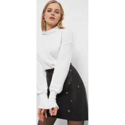 Lekki sweter z półgolfem. Brązowe swetry oversize damskie Orsay, xs, z bawełny. Za 89,99 zł.