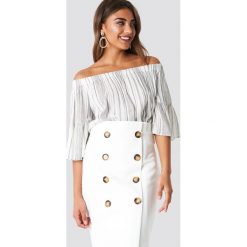 Paski damskie: Rut&Circle Top w paski – White