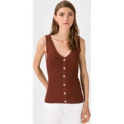 Vero Moda Dazy Top Brązowy. Pomarańczowe podkoszulki damskie Vero Moda, s, bez wzorów, z wiskozy, bez rękawów. Za 131,95 zł.