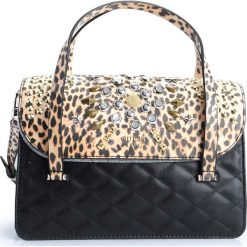 Guess Torebka "Leo Stud". Szare torebki worki damskie Guess, w paski, ze skóry, z nadrukiem, bez dodatków. Za 389,00 zł.