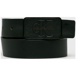 Calvin Klein Jeans - Pasek. Czarne paski męskie marki Calvin Klein Jeans, w paski, z jeansu. Za 199,90 zł.
