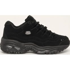 Skechers - Buty. Czarne buty sportowe damskie Skechers, ze skóry, sportowe. W wyprzedaży za 199,90 zł.