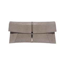 Puzderka: Skórzana kopertówka w kolorze szarym – (S)30 x (W)16 x (G)5 cm