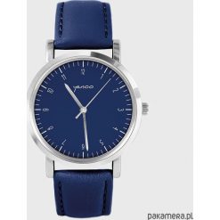 Zegarek - Simple Elegance - granatowy, skórzany. Niebieskie zegarki damskie Pakamera. Za 139,00 zł.