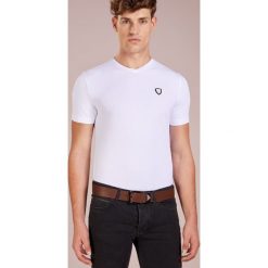 Emporio Armani CINTURA Pasek cognac. Brązowe paski męskie Emporio Armani, w paski, z materiału. Za 419,00 zł.