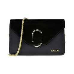 Skórzana torebka w kolorze czarnym - (S)23 x (W)15 x (G)7 cm. Czarne torebki klasyczne damskie Bosccolo, w paski, ze skóry. W wyprzedaży za 269,95 zł.