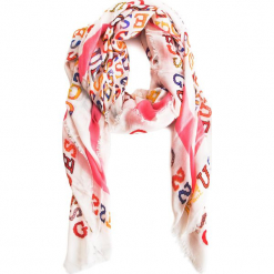 Chusta GUESS - AW8008 VIS03 STO. Szare chusty damskie Guess, z aplikacjami, z materiału. Za 219,00 zł.