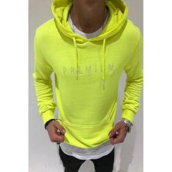 Bluza męska THOMAS YELLOW. Żółte bluzy męskie IVET, m, z napisami, z kapturem, bez rękawów, z kapturem. W wyprzedaży za 59,00 zł.