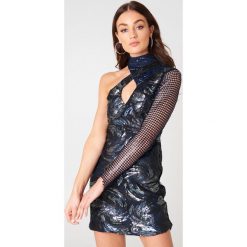Sukienki hiszpanki: Boohoo Sukienka z odkrytym ramieniem – Blue,Multicolor