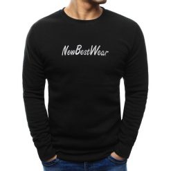 Bluzy męskie: Bluza męska z napisem czarna (bx3439)