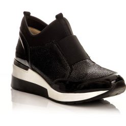 POLSKIE PÓŁBUTY SNEAKERSY NOWY WZÓR 3863 SKÓRA CZARNE. Czarne półbuty damskie CALZADO, ze skóry. W wyprzedaży za 269,99 zł.