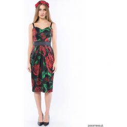 Królowa Róża - sukienka o gorsetowym fasonie. Sukienki damskie Pakamera, bez wzorów, bez kołnierzyka, bez rękawów, midi, dopasowane. Za 649,00 zł.