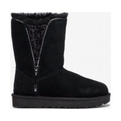 UGG Classic Zip Śniegowce Czarny. Czarne śniegowce damskie Ugg, na zimę, z wełny, bez zapięcia. Za 921,95 zł.
