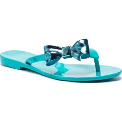 Japonki MELISSA - Harmonic Celebration A 32500 Blue 52716. Niebieskie klapki damskie Melissa, bez wzorów, z tworzywa sztucznego, bez obcasa, na obcasie. W wyprzedaży za 209,00 zł.
