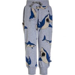 Småfolk PANTS WITH SHARK Spodnie treningowe light grey. Szare jeansy chłopięce marki Småfolk. Za 199,00 zł.