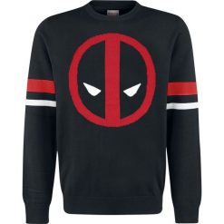Swetry klasyczne męskie: Deadpool Logo Sweter czarny