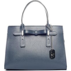 Torebki klasyczne damskie: Skórzana torebka w kolorze granatowym – 30 x 22 x 13 cm