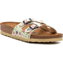 Klapki BIRKENSTOCK - Ibiza 1013547 Meadow Flowers Beige. Brązowe klapki damskie Birkenstock, bez wzorów, ze skóry ekologicznej, bez obcasa. Za 289,00 zł.