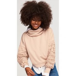 Bluza z ozdobnymi rękawami - Beżowy. Brązowe bluzy damskie Reserved, l. Za 99,99 zł.