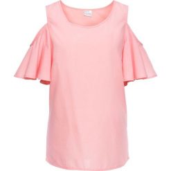 Bluzka z odkrytymi ramionami bonprix jasnoróżowy. Czerwone bluzki asymetryczne bonprix. Za 44,99 zł.