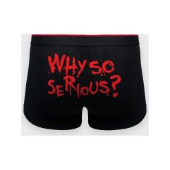 Bokserki męskie Why so serious. Czerwone bokserki męskie MegaKoszulki, bez wzorów, z elastanu. Za 49,90 zł.