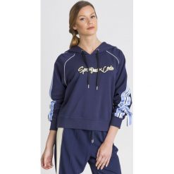 BLUZA VERUSCA Sportmax Code. Niebieskie bluzy damskie Sportmax Code, s, bez wzorów, bez rękawów, z kapturem. Za 482,30 zł.