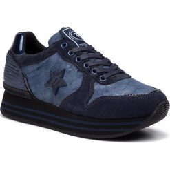 Sneakersy TRUSSARDI JEANS - 79A00439 U290. Niebieskie półbuty damskie Trussardi Jeans, bez wzorów, z jeansu, bez obcasa, na obcasie, bez zapięcia. Za 649,00 zł.