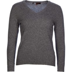 Kaszmirowy sweter w kolorze antracytowym. Szare swetry damskie 100% Cachemire, bez wzorów, z kaszmiru, klasyczne, bez rękawów, bez kaptura. W wyprzedaży za 199,95 zł.