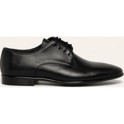 Badura - Półbuty skórzane. Czarne buty wizytowe męskie Badura, ze skóry, na sznurówki. Za 389,90 zł.