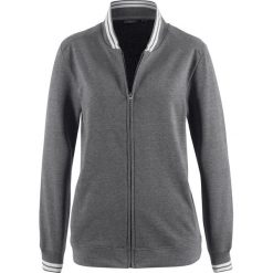 Bluzy damskie: Bluza rozpinana z kołnierzykiem w stylu college bonprix szary melanż
