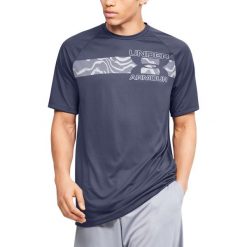 Under Armour Tech™ 2.0 Koszulka Niebieski Szary. Szare podkoszulki męskie Under Armour, xl, z nadrukiem, z poliesteru, z krótkim rękawem. Za 128,95 zł.