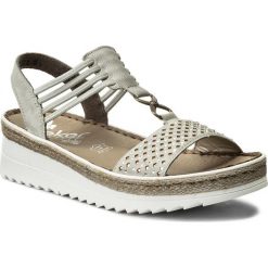 Espadryle RIEKER - V3285-40 Grey. Szare espadryle damskie Rieker, bez wzorów, ze skóry ekologicznej, bez obcasa, na obcasie. W wyprzedaży za 179,00 zł.