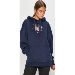 Tommy Jeans - Bluza. Czerwone bluzy damskie Tommy Jeans, s, z aplikacjami, z elastanu, bez rękawów, z kapturem. Za 429,90 zł.