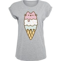 Bluzki, topy, tuniki: Pusheen Ice Cream Koszulka damska odcienie szarego