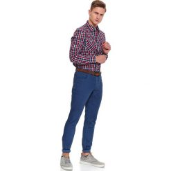 Spodnie gładkie regular fit. Niebieskie spodnie męskie na wiosnę, s, w paski, z elastanu, klasyczne, długie. Za 119,99 zł.
