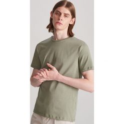 T-shirt z bawełny merceryzowanej - Turkusowy. Niebieskie t-shirty męskie Reserved, s, bez wzorów, z bawełny, bez kołnierzyka. Za 59,99 zł.