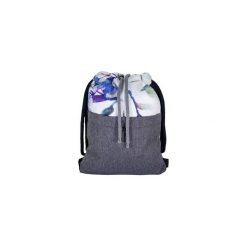 Plecak DUO niebieskie kwiaty. Niebieskie plecaki damskie Sacky.bag, z nadrukiem, ze lnu. Za 140,00 zł.