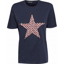 T-shirt MARKUS LUPFER FLOWER SEQUIN STAR. Niebieskie bluzki damskie Markus Lupfer, bez wzorów, z bawełny, bez kołnierzyka. W wyprzedaży za 429,00 zł.