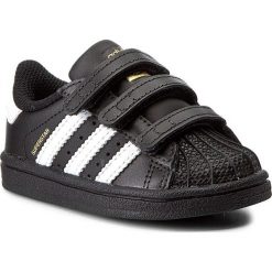 Buty adidas - Superstar CF I BZ0419 Cblack/Ftwwht/Cblack. Czarne półbuty dziewczęce Adidas, na rzepy. W wyprzedaży za 159,00 zł.