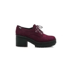 Derby MTNG ZAPATO DE MUJER ANTIL BURGUNDY. Czerwone półbuty damskie mtng, bez wzorów, bez obcasa, bez zapięcia. Za 197,61 zł.
