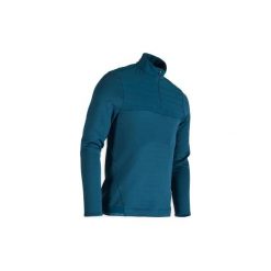 Bluza do golfa polarowa męska. Niebieskie bluzy męskie INESIS, xl, bez wzorów, z elastanu, z golfem, bez rękawów, bez kaptura. Za 119,99 zł.