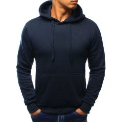 Bluzy męskie: Bluza męska z kapturem granatowa (bx3001)