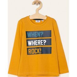 Blukids - Longsleeve dziecięcy 98-134 cm. Żółte t-shirty chłopięce Blukids, z nadrukiem, z bawełny, z długim rękawem. Za 29,90 zł.