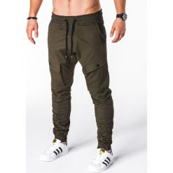 Joggery męskie: SPODNIE MĘSKIE JOGGERY P707 – KHAKI