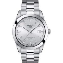 TISSOT RABAT ZEGAREK Gentleman Powermatic 80 Silicium T127.407.11.031.00. Szare, analogowe zegarki męskie TISSOT, srebrne. W wyprzedaży za 3388,00 zł.
