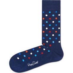 Happy Socks Dot Skarpetki Niebieski. Niebieskie skarpetki męskie Happy Socks, bez wzorów, z elastanu. Za 51,95 zł.